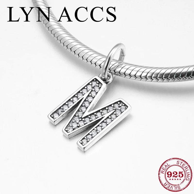 Подвески в виде букв алфавита м из стерлингового серебра 925 пробы очаровательные