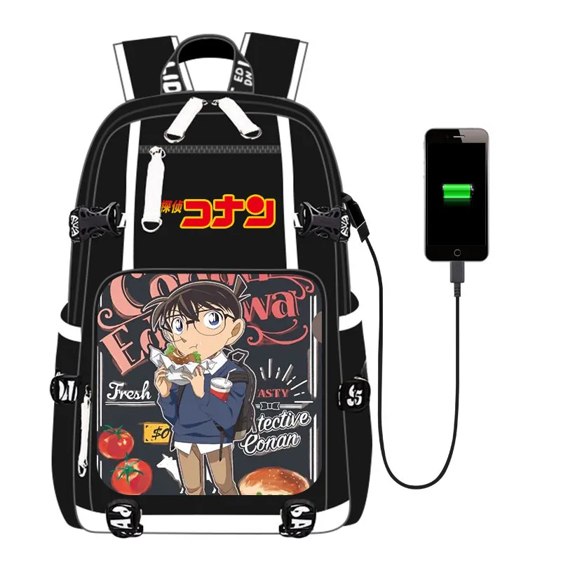 Чехол Detective Conan с usb-портом рюкзак сумки для ноутбука школы путешествий книг