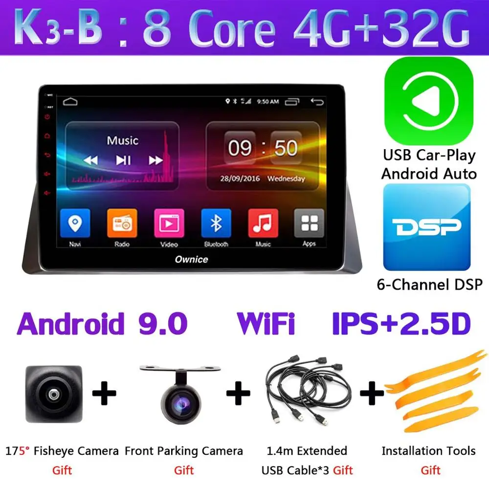 Панорамная камера 360 ° 1 din Android 9,0 8 ядерный 4 Гб+ 64 Гб DSP SPDIF CarPlay Автомобильный gps радио плеер для Honda Accord 8th 2008-2013 - Цвет: K3-B-CarPlay