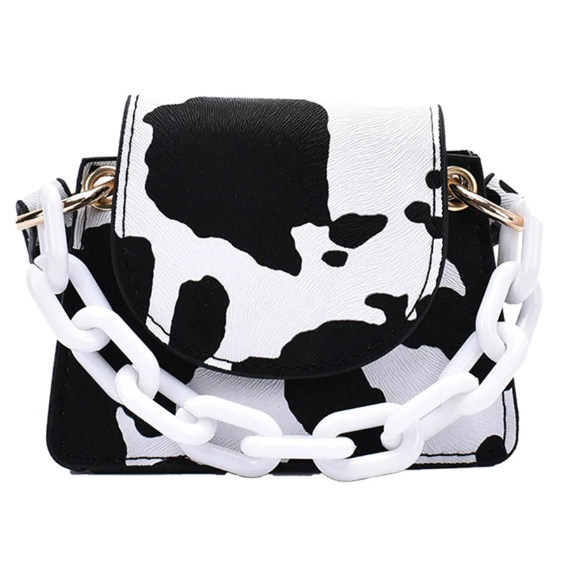 

PU Leather Crossbody Bags For Women 2020 Travel Handbag Simple Fashion Milk Print Pattern Shoulder Bag Ladies Cross Body Bag