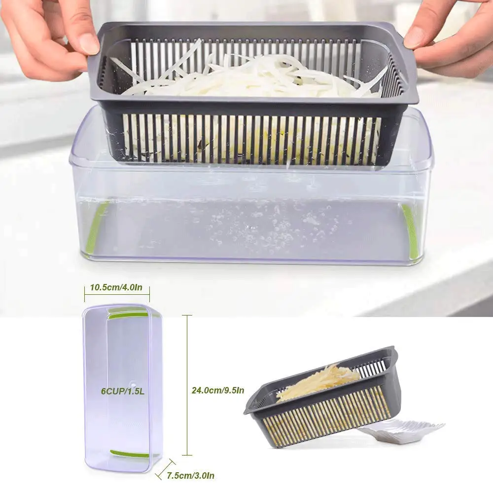 

Vegetable Cutter Vegetable Slicer Fruit Peeler Grater for Vegetables Chopper Multi Drain Basket 8 In 1 Kitchen Gadgets
