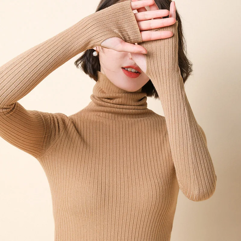 Casual Sweaters Femme Slim Fashion Bottoming Shirt Graceful Women Pullover Autumn Women's Clothes Solid Elasticity | Женская одежда