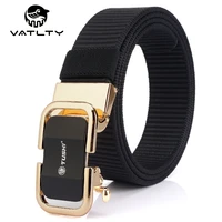 vatlty 2021 fashion mens belt hard alloy gold and silver buckle military army belt 3 4cm strong real nylon work belts for men