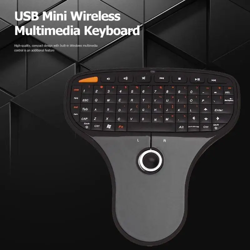 N5901 Мини Беспроводная клавиатура Air mouse с трекбол ультра-легкая мультимедийная функция управления для Android tv Box