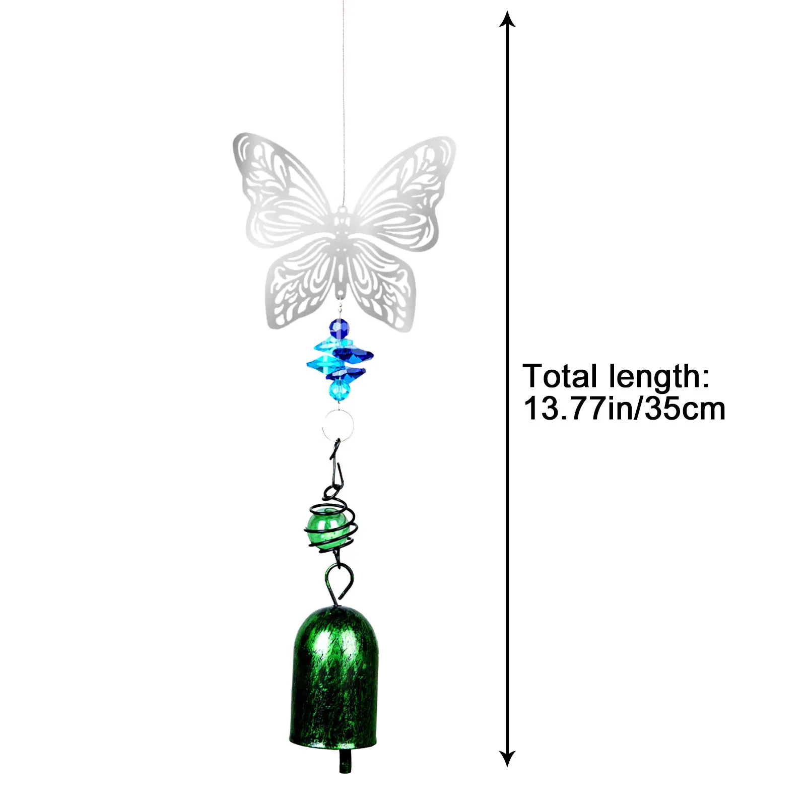 

Butterfly Iron Crystal Pendant Home Bell Wind Chime DIY Crystal Pendant Bead DIY Ornament Home Wedding Party Decor