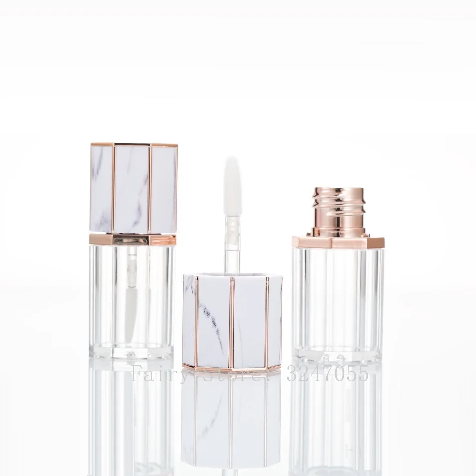 10/30/50pcs пустая восьмиугольная Мрамор бутылка для блеска губ Макияж глазури трубка