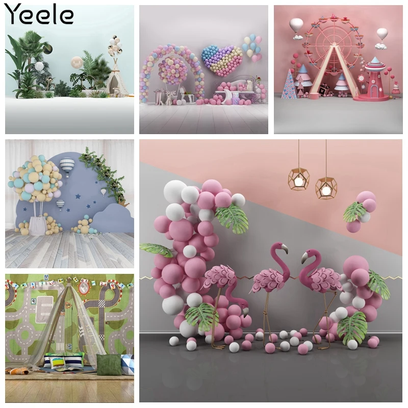 Yeele фон для фотосъемки с тропическим воздушные шары на день рождения