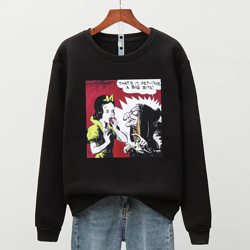 Snow White and the Seven Dwarfs Cool Hoodies for Women Long Sleeve Fleece Streetwear Vintage Sweatshirt Ladies Sweetshirt Winter