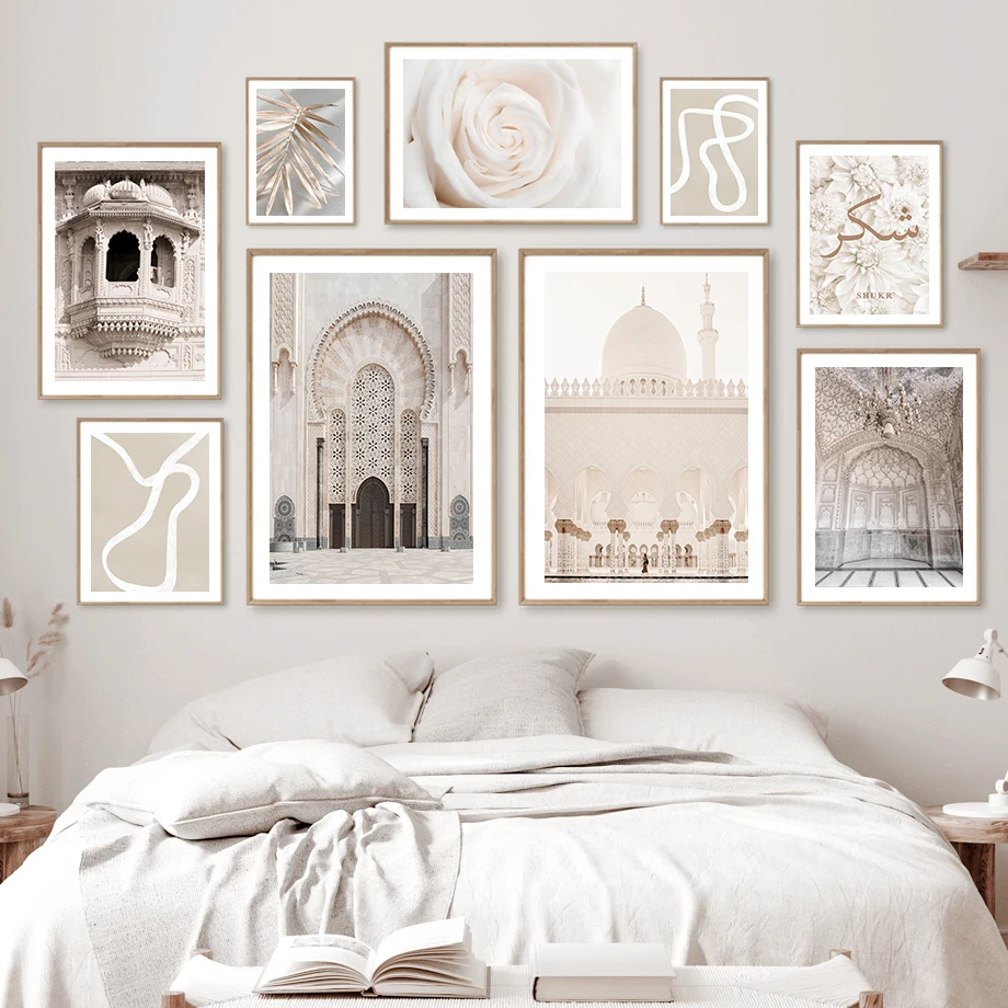 

Abstract Line Islamic Build Flower Leaf Nordic Posters And Prints Wall Art Canvas Painting Wall Pictures For Living Room Decor
