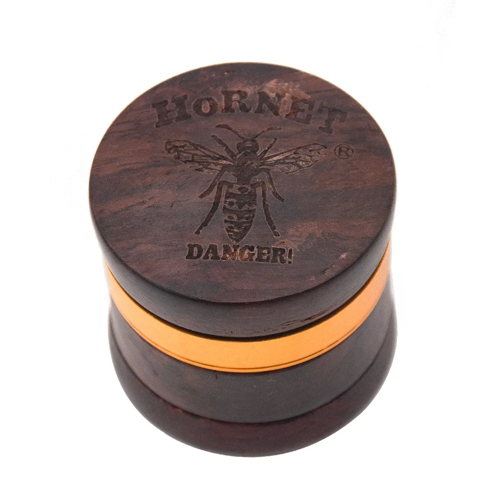 HORNET EbonyHandmade Tobacco Herb Grinder 60 мм 4 слоя алюминия травяной Grinder Дым с острыми алмазными зубами для курения