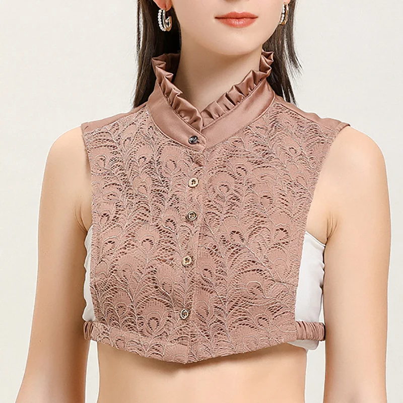Ложный воротник женские съемные воротники Cuello ложный кружевная кофта из