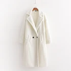 Зимнее женское бежевое пальто Тедди 2020, стильная Женская Толстая теплая кашемировая куртка, повседневное длинное пальто для девочек