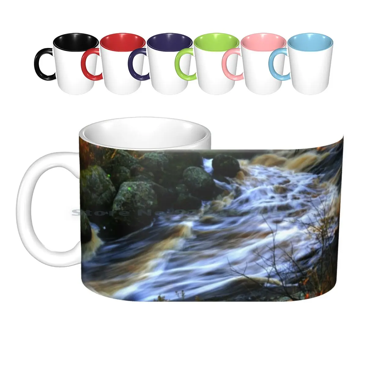 

Rennie Falls Ceramic Mugs Coffee Cups Milk Tea Mug Autumn Canada Falls Landscape Rennie Summer Water Creative Trending Vintage