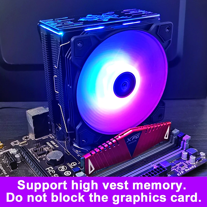 FANNER CPU Radiator 6 Heat Pipe Top Cover RGB Lighting 5V ARGB Fan Support 775 115X 2011 AMD AM4 | Fans &amp Cooling