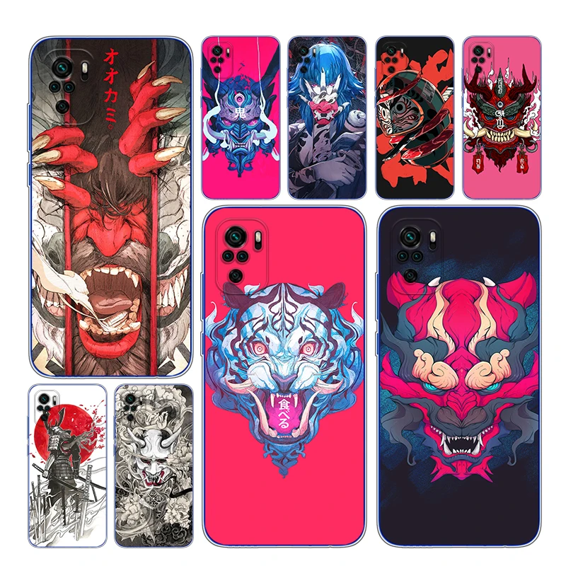 

For Xiaomi Redmi Note 4X 5A 5 6 7 8T 8 9T 9S 9 10 10S 11 Pro Max Soft TPU Ghost Face Japan Art Transparent Phone Case