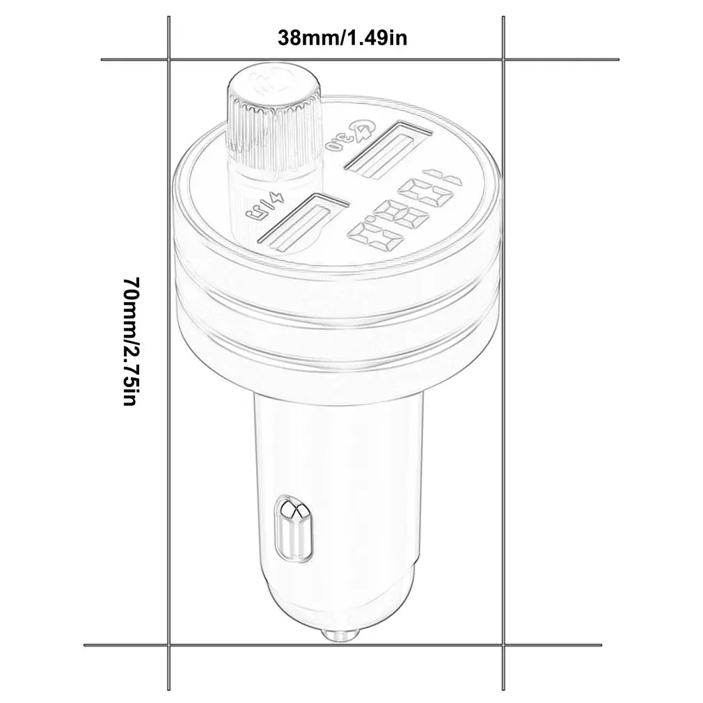 

C1 USB Car Charger Quick Charge 3.0 Dual USB Mobile Car Phone Charger With Wireless 5.0 FM Transmitter HandFree MP3 Player