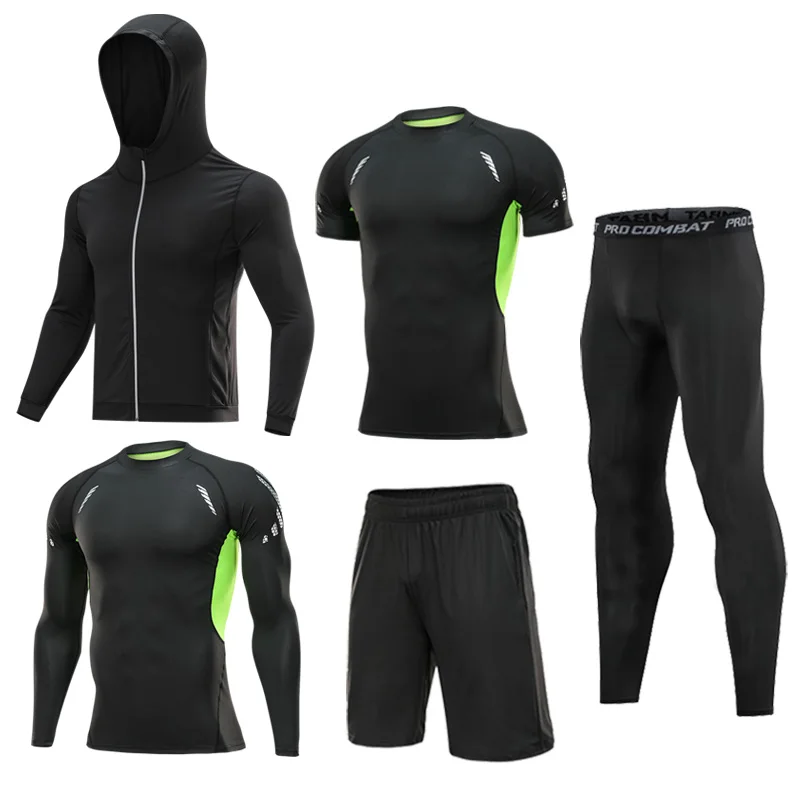 

Tights Men's Sport Suit Gym Fitness Clothes Summer Morning Running Suit Basketball Suit Training Clothes plus Size