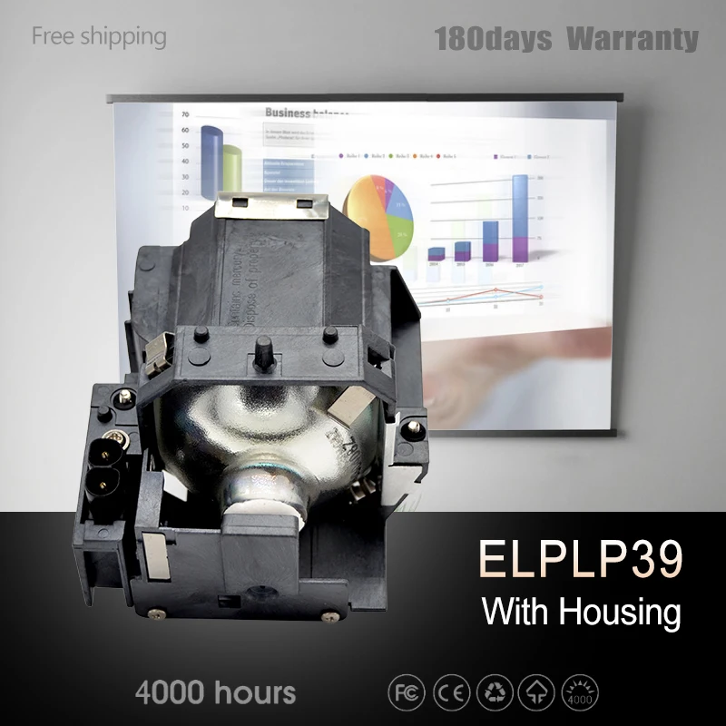 Запасная часть для ELPLP39 V13H010L39 лампой с Корпус EPSON EMP TW700 TW980 TW2000 дома CINEMA1080