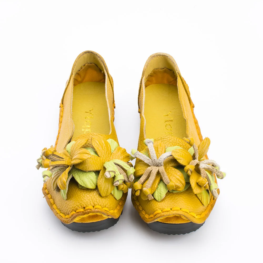 Gykaeo/Женская обувь ручной работы из натуральной кожи Женская в народном стиле на