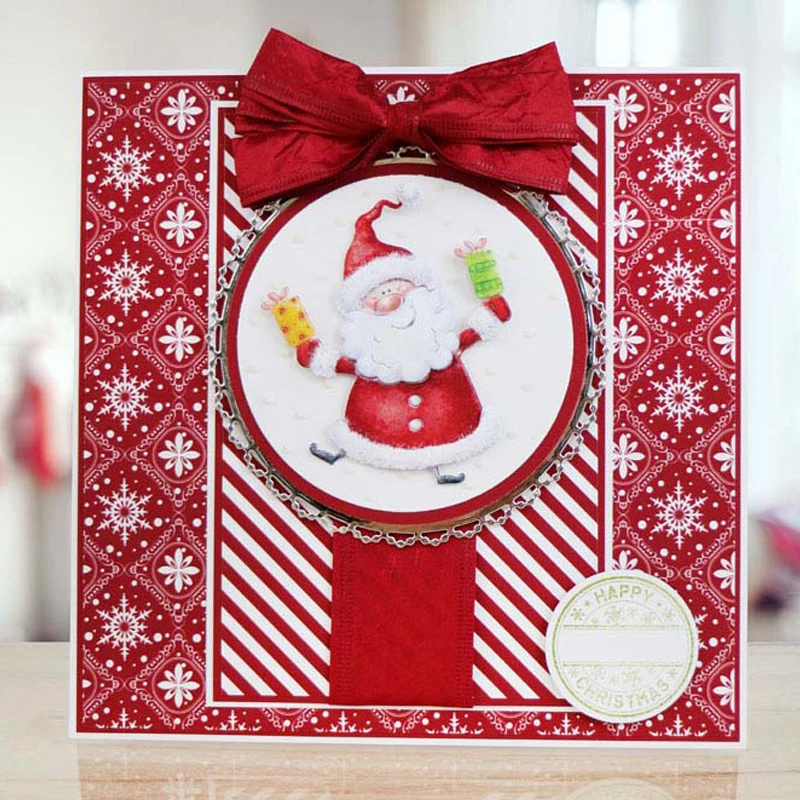 Танцующий Санта Клаус высечки для изготовления открыток очаровательные