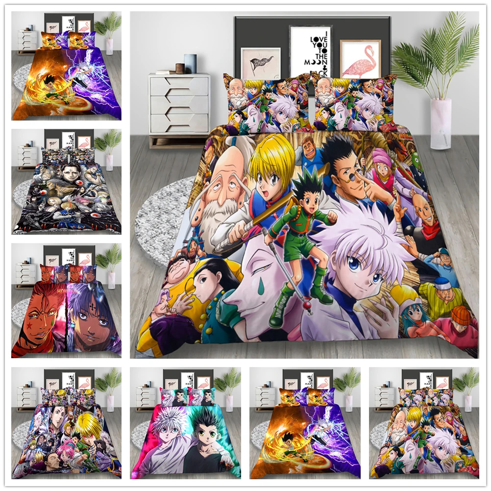 Пододеяльник и наволочка HUNTER×HUNTER Комплект постельного белья с 3D принтом 2/3 шт.