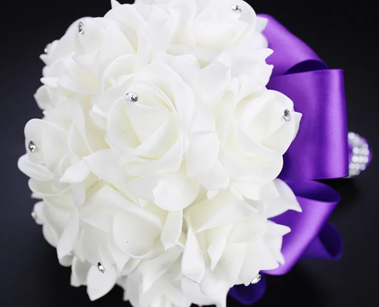 Hot Wedding Flowers Bridal Bouquets Ribbon Artificial Wedding Bouquet Romantic
