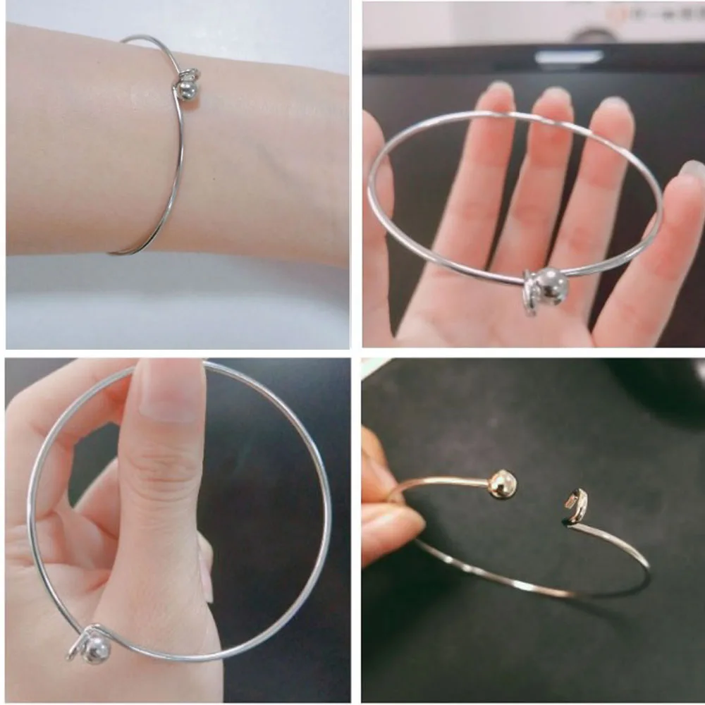 Шнековый круглый крученый браслет из нержавеющей стали Браслет-манжета для