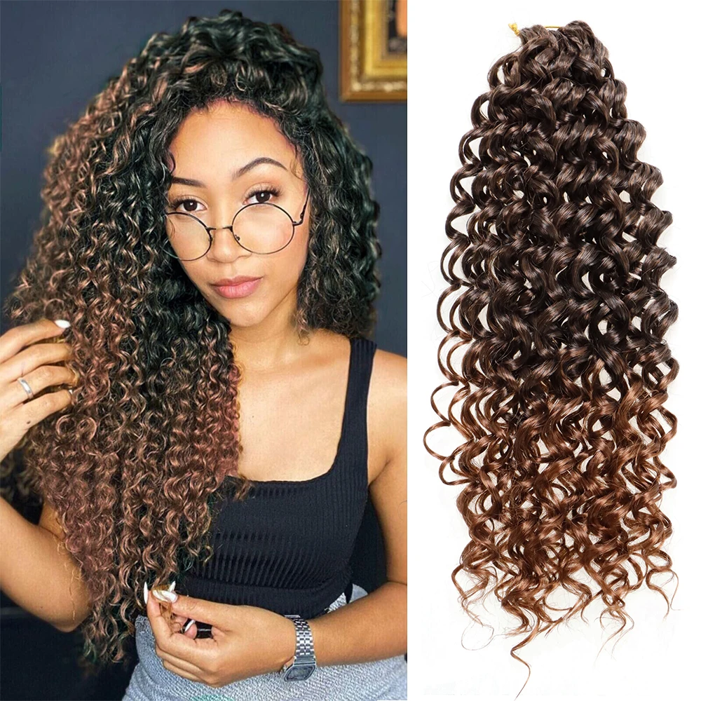 

Wave Curls Braiding Hair Extensions Crochet Braids Synthetic Hair Hawaii Afro Curl Ombre Curly Blonde Water Wave Braid For Women