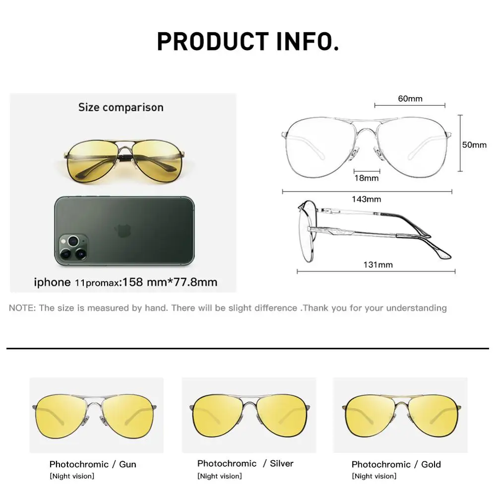 Мужские фотохромные солнцезащитные очки CAPONI винтажные поляризационные для