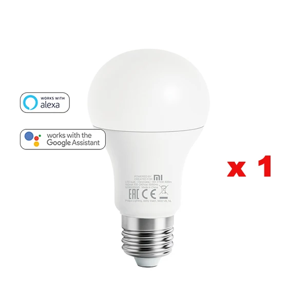 1pcs Крепление для спортивной камеры Xiao mi Цзя смарт-белый светодиодный E27 лампа mi светильник приложение Wi-Fi пульт для группы Управление 3000 k-5700 k 6,5 W 450lm 220-240V 50/60Hz - Цвет: 1pcs