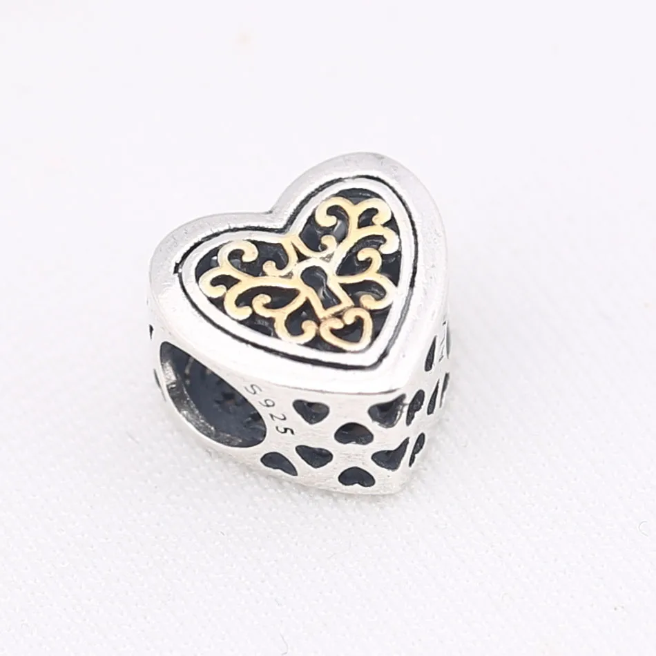 

Женские браслеты из бисера, серебряные ювелирные изделия «сделай сам», подвески с замком в форме сердца, подходят для женского браслета, браслет, ажурное изделие