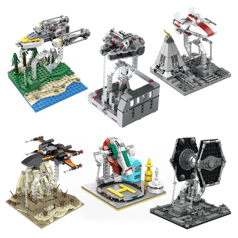 Tensegrity скульптура рама баланса Y-Wing X-Wing Звездный истребитель космические войны MOC