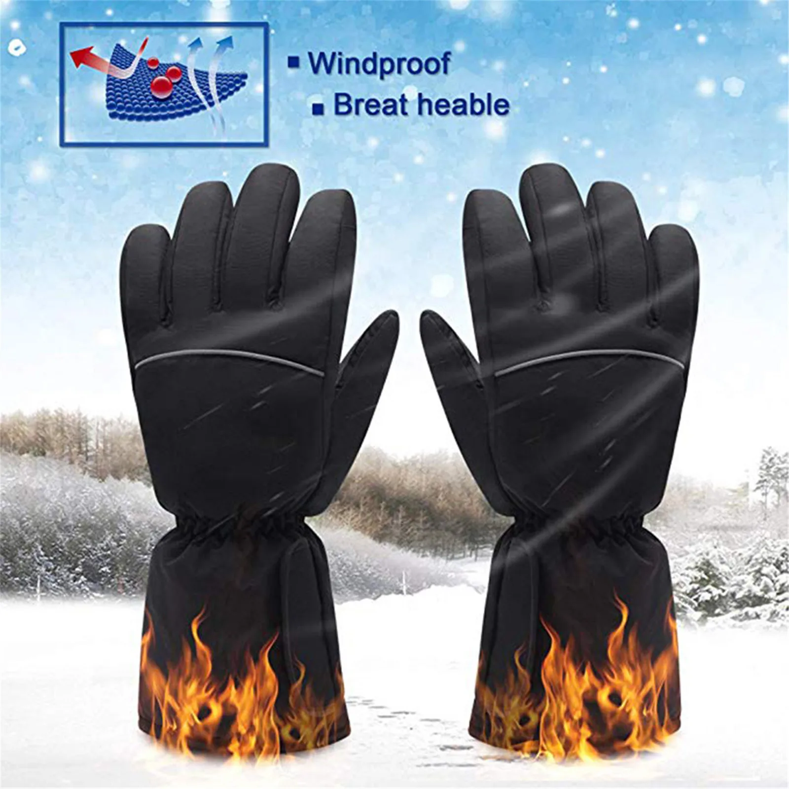 

Winter Electric Heated Gloves Windproof Cycling Warm Heating Touch Screen Skiing Gloves Usb Powered Heated Gloves Wholesale
