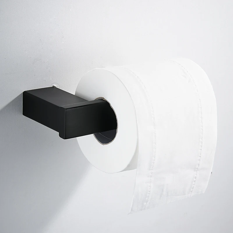 

Matte Black Toilet Paper Holder Wall Mount Tissue Roll Hanger 304 Stainless Steel Bathroom Accessories tissue towel accessories