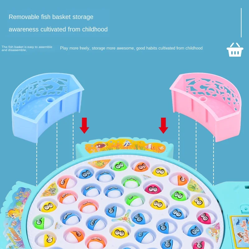 Детские игрушки для рыбалки электрическая вращающаяся рыболовная игра