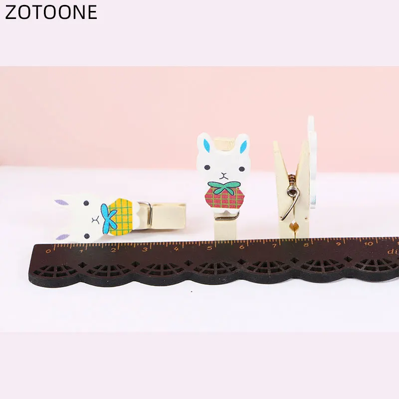 ZOTOONE Пасхальный кролик деревянные фото клипсы 10 шт./лот Сделай Сам мультфильм