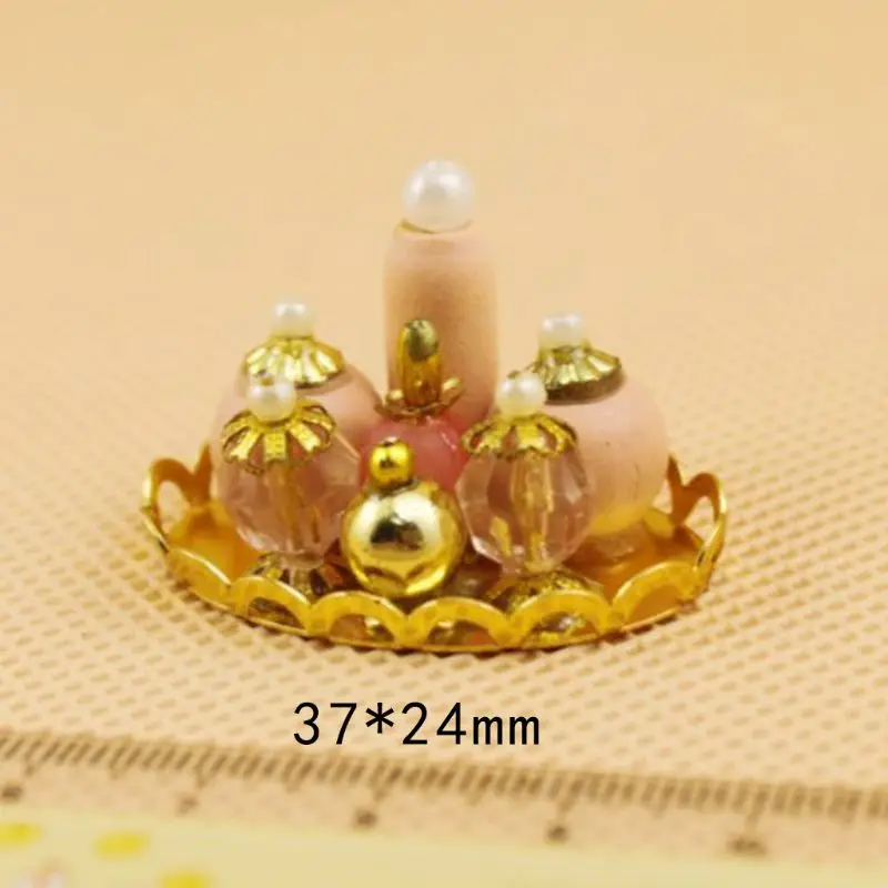 Флаконы для духов в масштабе 1/12 с подносом кукольный домик миниатюрная