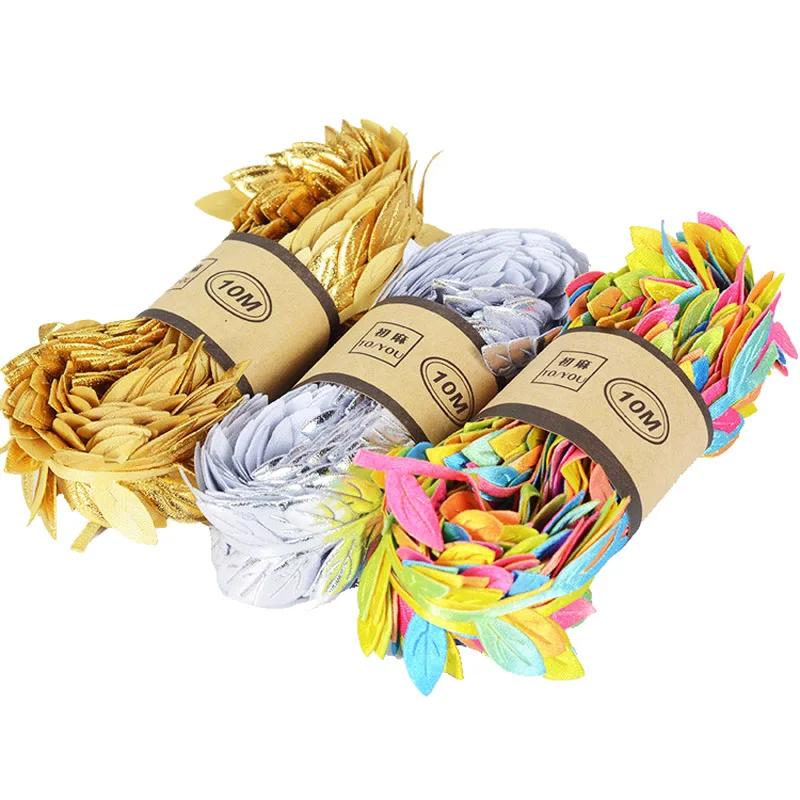 5 ярдов имитация зеленых листьев плетение пеньковая веревка DIY Свадьба День