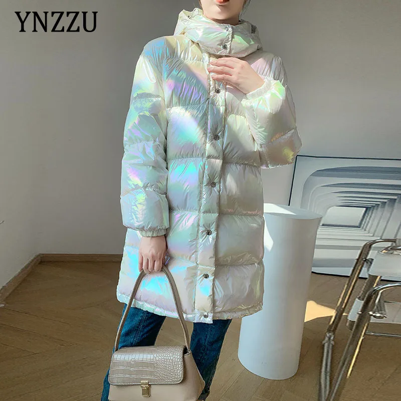 

Женские Длинные блестящие пуховики с капюшоном, толстая теплая зимняя пуховая куртка большого размера, женские водонепроницаемые глянцевы...