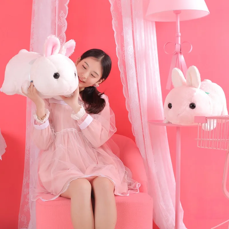 

1pc 40cm Pink and white cute plush rabbit doll toy plush stuffed pillow home decoration children girl holiday gift