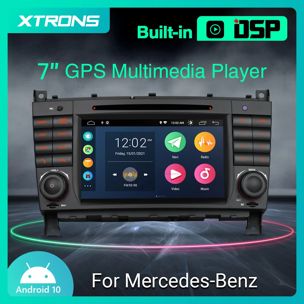 Автомобильный DVD-плеер XTRONS плеер 7 дюймов на Android 10 0 радио GPS для Mercedes Benz W209 W203 C180 C200