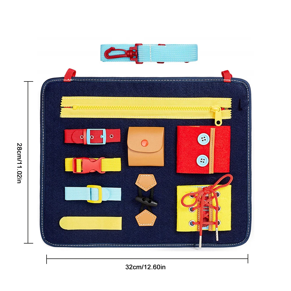 

Montessori Toddler Busy Board Basic Skills Activity Board Fine Motor Skills Learn Dress Educational Learning Baby Puzzle Toy Kid