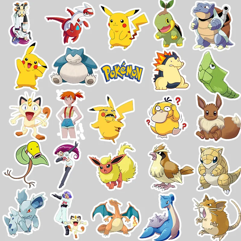 50 шт./компл. Pokemon футболка с декором в виде Пикачу Водонепроницаемый виниловые