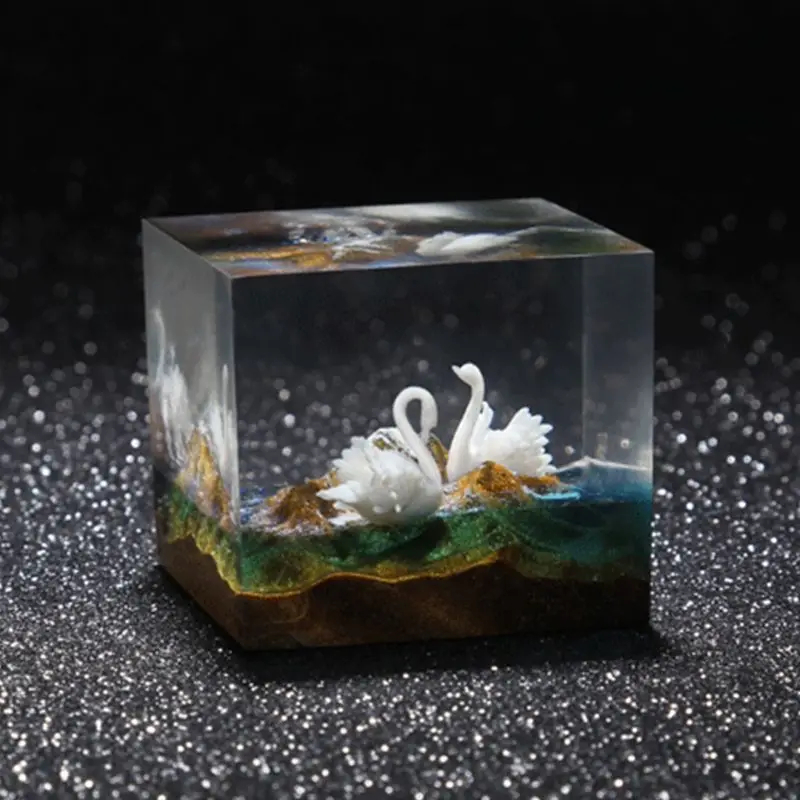 Мини 3D стерео Лебедь Руководство DIY хрустальные эпоксидные Аксессуары материал