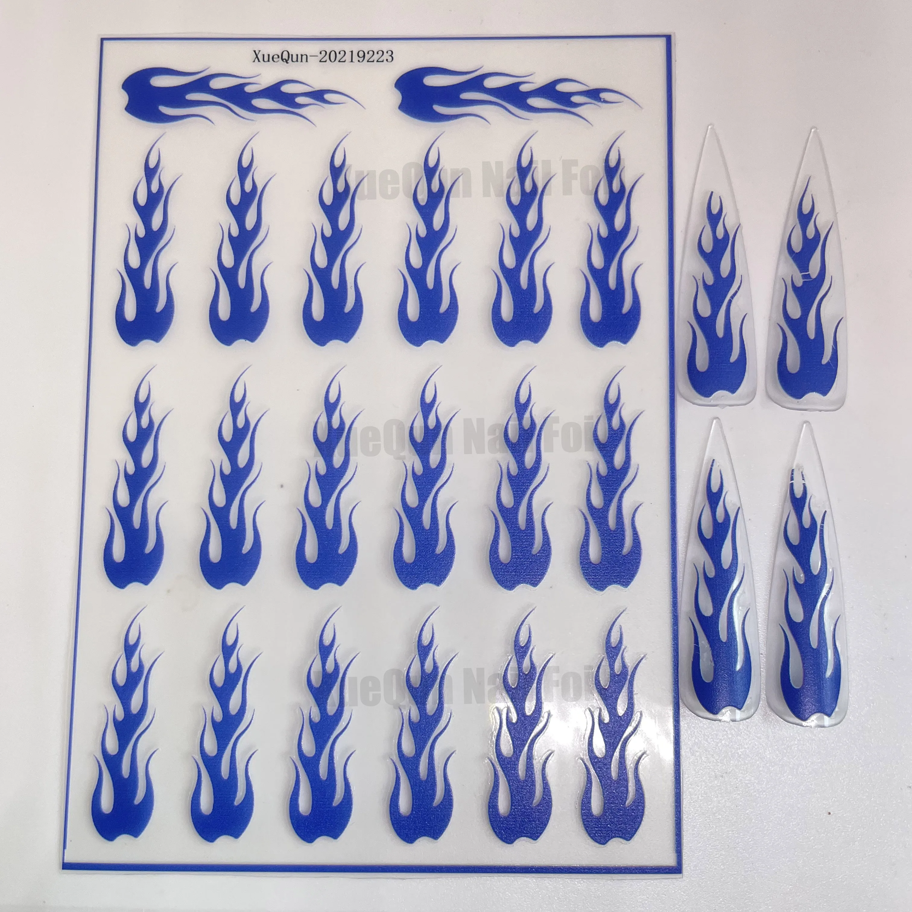 

5pcs XueQun-20219223Blue flame Nail Sticker