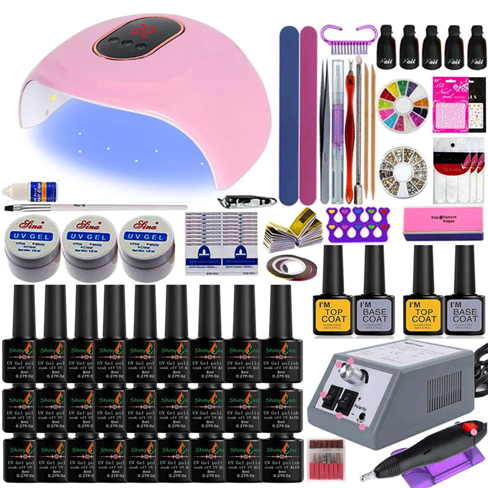 Супер маникюрный набор акриловый Фрезер для ногтей cо шлифовальными комплект с