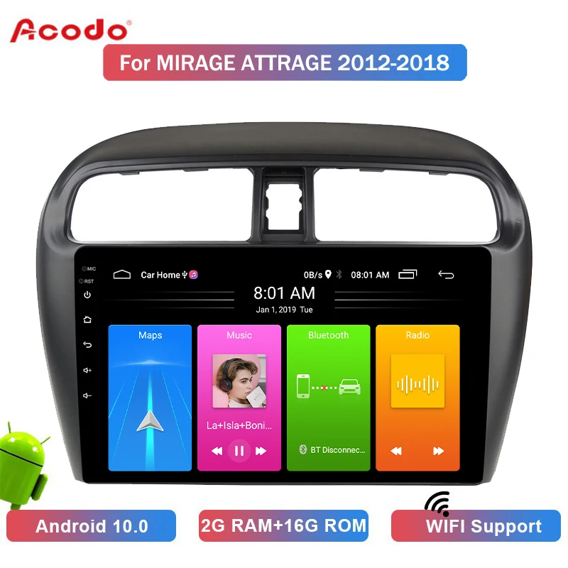 

Автомобильный мультимедийный плеер ACODO Android10 для Mitsubishi Mirage Attrage Pajero 2012-2018, радио, GPS-навигация