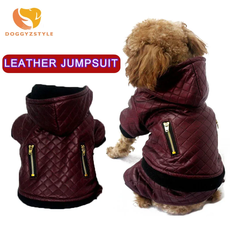 Новинка 2019 кожаный комбинезон для домашних животных Повседневная стильная