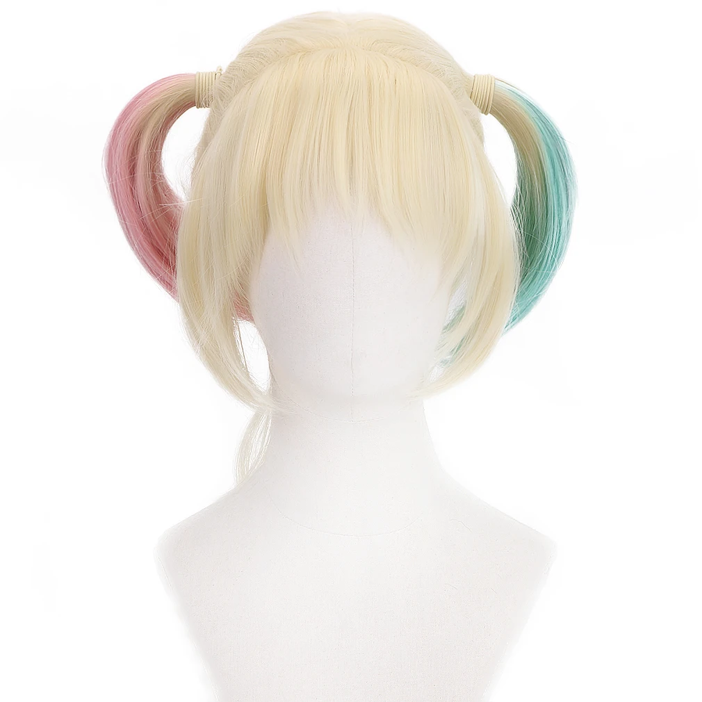 Парик для косплея аниме Free Beauty короткий синтетический с косичками розовыми и