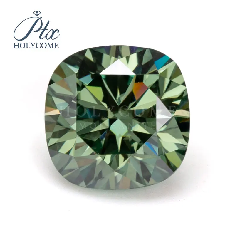 4*4 мм 2020 Подушка вырезана Высокое качество Зеленый VVS1 свободное moissanite АЛМАЗНОЕ